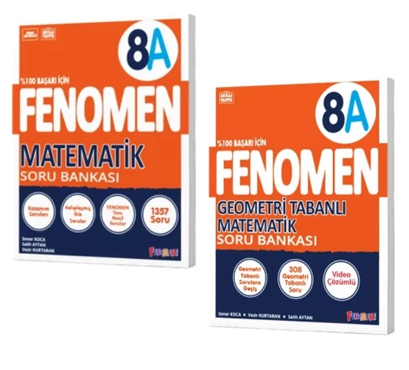 FENOMEN YAYINLARI 8. SINIF Matematik A Soru Bankası + Geometri Tabanlı Matematik Soru Bankası