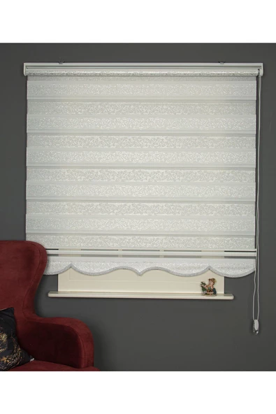 Blind-X Sarmaşık Jakar Stor Zebra Perde, Balkon Perdesi ,oturma Odası Perdesi (DAYANIKLI ALÜMİNYUM KASA) - 2