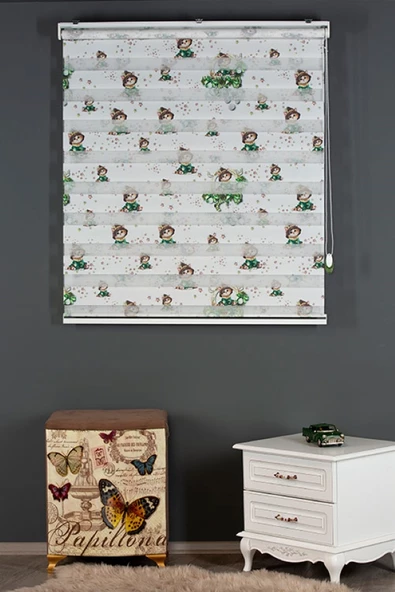 Blind-X Kedi Baskılı Desenli Stor Zebra Perde Çocuk Odası Perdesi ve Mutfak Perdesi Dayanıklı Alüminyum Kasa - Resim 2