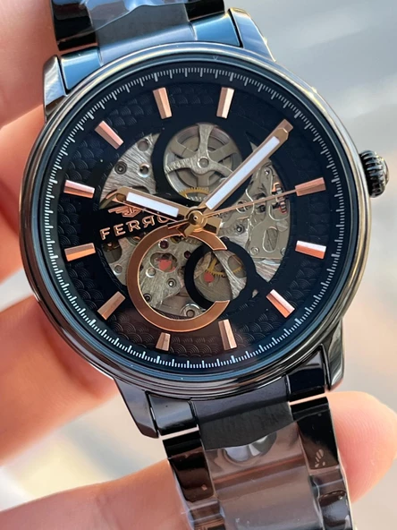 Ferro 2 Yıl Garantili Otomatik Mekanizma 3 Atm Su Geçirmez Çelik Kordon Erkek Kol Saati EFM.31399-G - 5