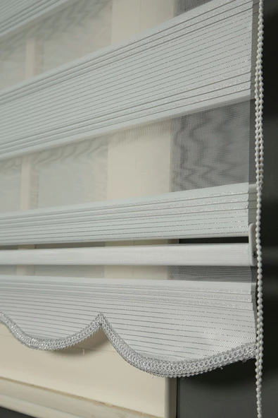 Blind-X Çizgili Simli Stor Zebra Perde Balkon Perdesi, Oturma Odası Perdesi (DAYANIKLI ALÜMİNYUM KASA) - 3