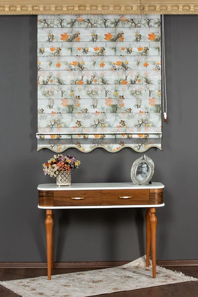 Blind-X Yaprak Baskılı Desenli Stor Zebra Perde Çocuk Odası Perdesi ve Mutfak Perdesi Dayanıklı Alüminyum Kasa - 2