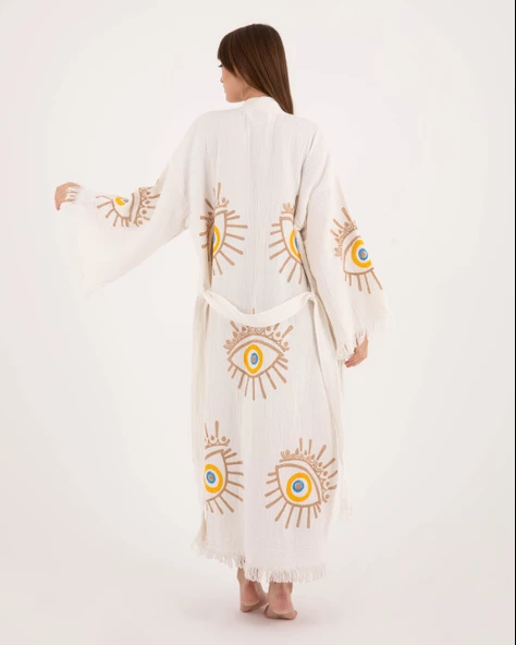 Bornoz ,Plaj Kıyafeti,Kimono , Kaftan ,Sabahlık  & İpek Kirpik Çekiciliği - 8