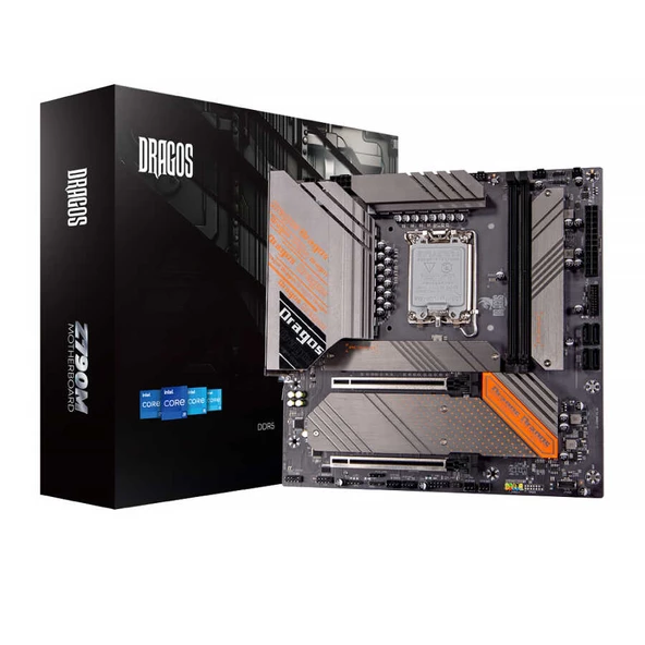 Dragos Dragmode Z790M Sata,M2 Ddr5 8000MHz(OC) Usb 3.2 Type-C Type-E Dp Hdmi Ses 2.5GbE Lan 1700P mATX Anakart - 3