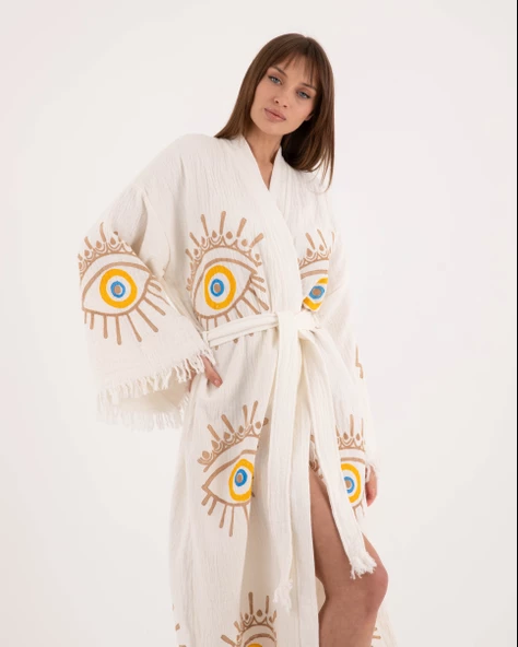 Bornoz ,Plaj Kıyafeti,Kimono , Kaftan ,Sabahlık  & İpek Kirpik Çekiciliği - 2