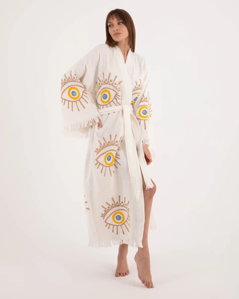 Bornoz ,Plaj Kıyafeti,Kimono , Kaftan ,Sabahlık  & İpek Kirpik Çekiciliği - 5