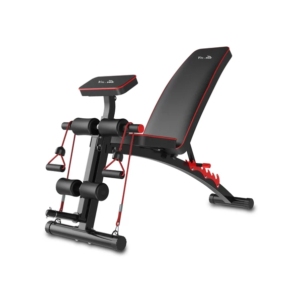 V-FIT By Voit D208 Katlanabilir Incline/decline Ayarlanabilir Sırt Açılı Mekik ve Ağırlık Sehpası