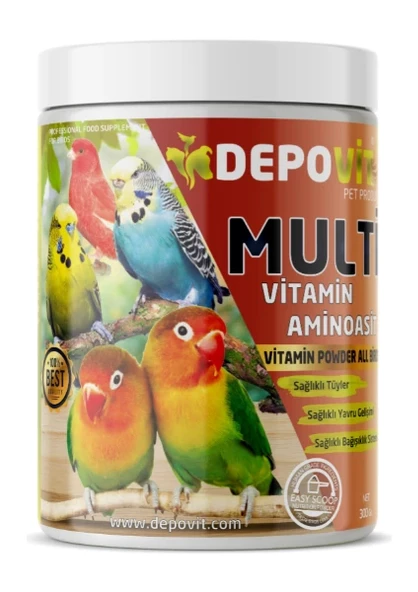 Depovit Multi Vitamin Aminoasit Toz Egzotik Kuşlara Özel ( Papağan -Kanarya -Muhabbet Kuşu Vb. ) ürün görseli