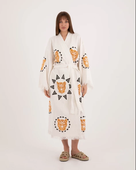 Bornoz ,Plaj Kıyafeti,Kimono , Kaftan ,Sabahlık &   Leopar Gücü - 7