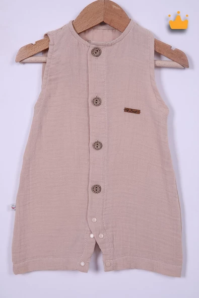 Begi %100 Pamuk Müslin Kız Erkek Bebek Geniş Askılı Çıtçıtlı Tulum 22405 - 5