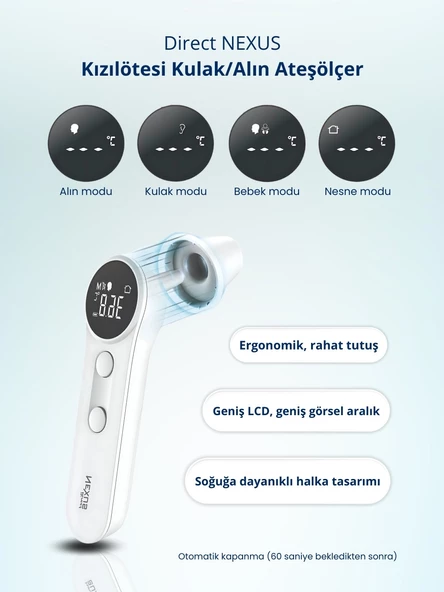 Direct Nexus Dual Kulaktan ve Alından Ateş Ölçer - 3