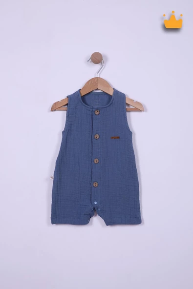 Begi %100 Pamuk Müslin Kız Erkek Bebek Geniş Askılı Çıtçıtlı Tulum 22405 - 3