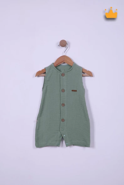 Begi %100 Pamuk Müslin Kız Erkek Bebek Geniş Askılı Çıtçıtlı Tulum 22405 - 4