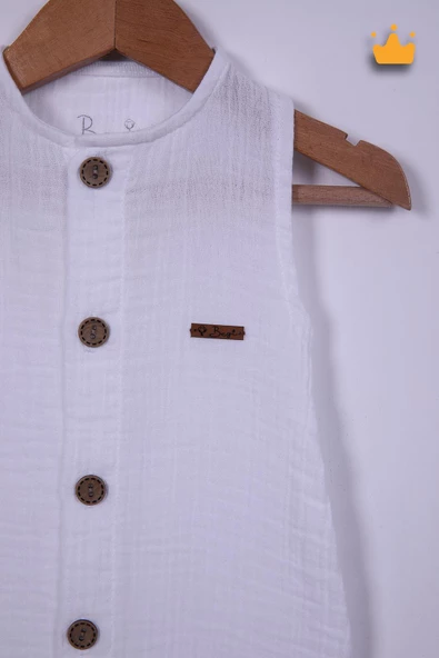 Begi %100 Pamuk Müslin Kız Erkek Bebek Geniş Askılı Çıtçıtlı Tulum 22405 - 10