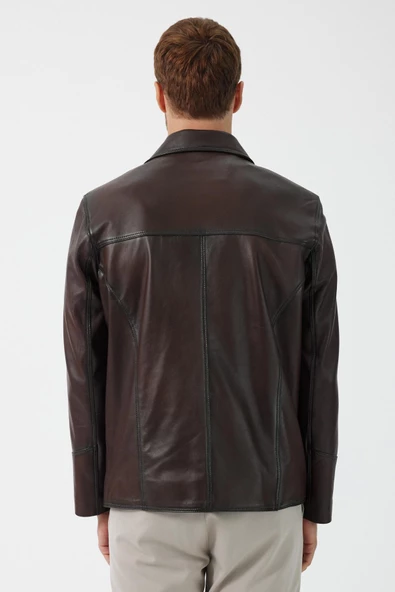 Advent Kahverengi Erkek Deri Mont - 7