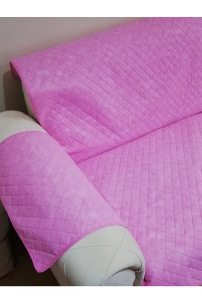 SPRENDA Pembe Çift Taraflı Leke Tutmaz Su Geçirmez 2 Kişilik Koltuk Örtüsü - 2