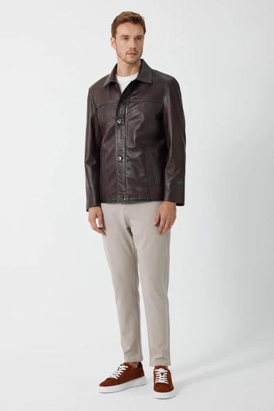 Advent Kahverengi Erkek Deri Mont - 3