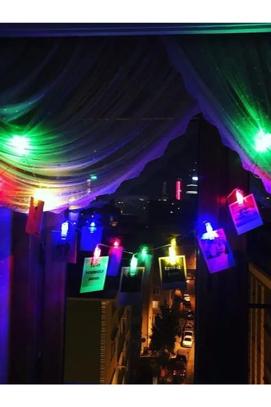 SPRENDA Renkli Işıklı Mandallı Fotoğraf Albümü 10 Lu - Rgb - 2