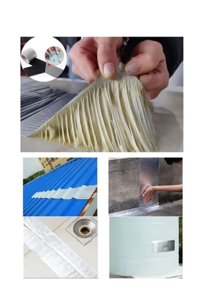 SPRENDA Alüminyum Folyo Bant Su Sızdırmaz Bant Çatı Boru Tamir Tadilat 2 mt X 72 mm - 5