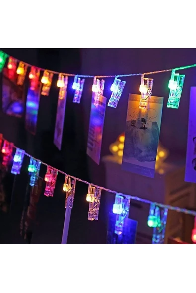 SPRENDA Renkli Işıklı Mandallı Fotoğraf Albümü 10 Lu - Rgb - 4