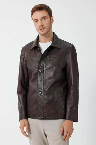 Advent Kahverengi Erkek Deri Mont - 6