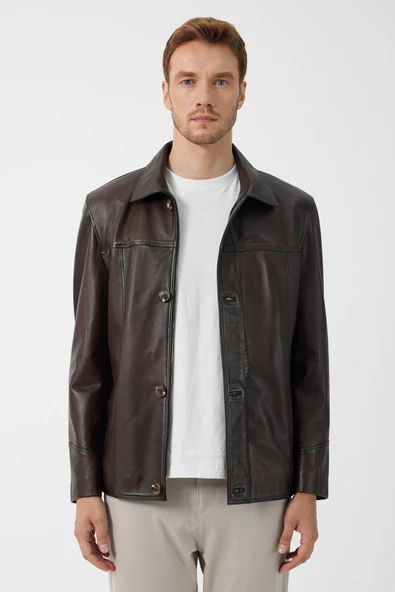 Advent Kahverengi Erkek Deri Mont - 2