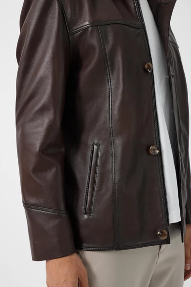 Advent Kahverengi Erkek Deri Mont - 4