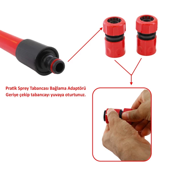 Hortum Sulama Başlığı Seti 4 Parça Su Tabanca Bağlantı Ekleme Aparatı Eki Bahçe Sulama Adaptörü - 4