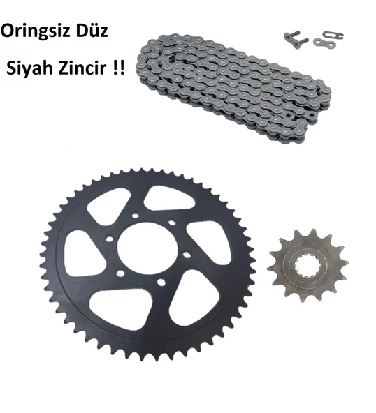 Cf Moto Nk 400 Zincir Dişli Seti Oringsiz Düz Siyah Renk Zincir A Kalite - Arasmoto ürün görseli 1