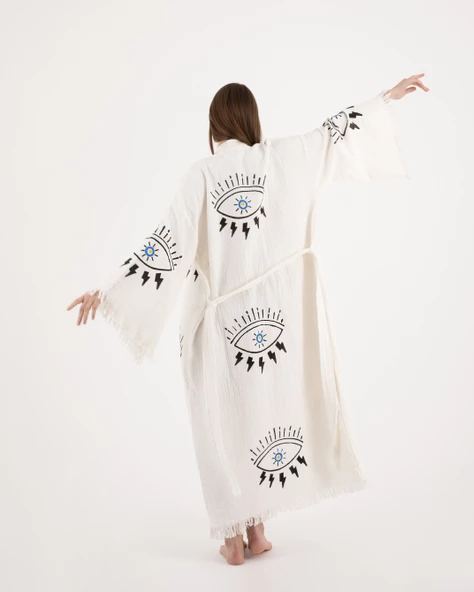 Bornoz ,Plaj Kıyafeti,Kimono , Kaftan ,Sabahlık &  Şimşek Gücü - 8