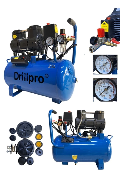 Drillpro 25 Lt Sessiz Hava Kompresörü