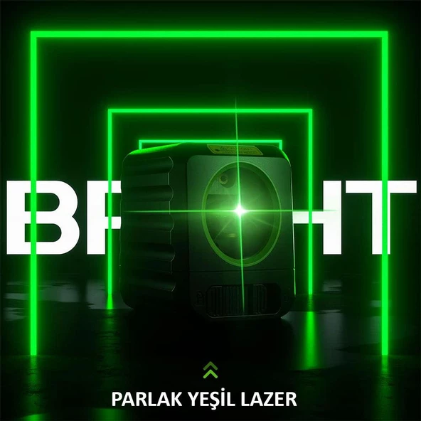 Kobb Kbl90g 30 Metre Profesyonel Yatay Ve Dikey Otomatik Hizalamalı Yeşil Çapraz Çizgi Lazer Distomat - Resim 10