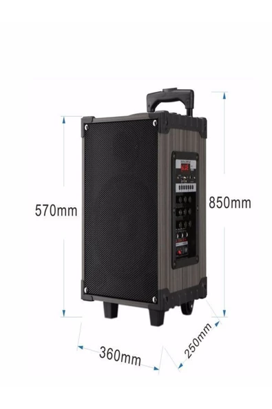 ULTRATEKNO LT-912 Süper Bass Şarjlı Kumandalı Çift Mikrofonlu Hoparlör Karaoke Sistemi 100 Watt Taşınabilir Parti Box - 5