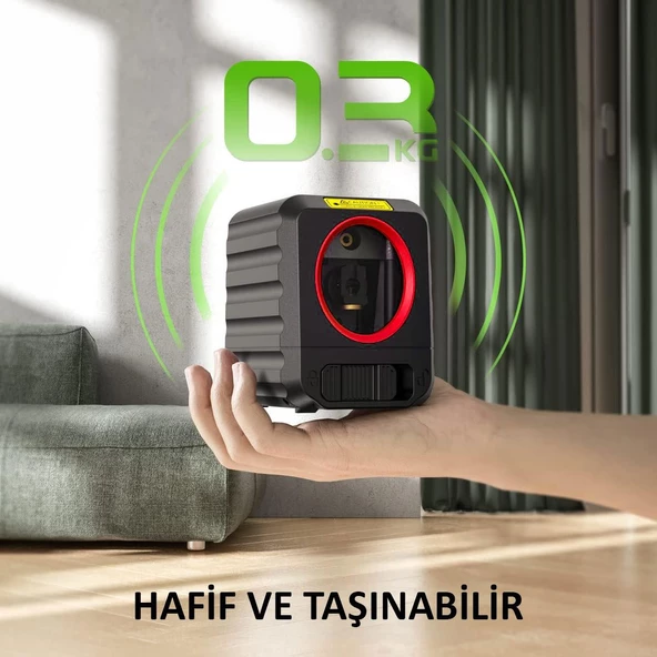 Kobb Kbl90g 30 Metre Profesyonel Yatay Ve Dikey Otomatik Hizalamalı Yeşil Çapraz Çizgi Lazer Distomat - Resim 5