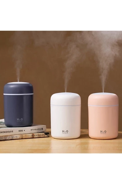 H2O Humidifier 300 Ml Ulrasonik Oda Hava Ortam Nemlendirici Ve Aroma Difüzörü (pembe) - 2