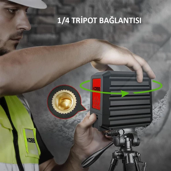 Kobb Kbl90g 30 Metre Profesyonel Yatay Ve Dikey Otomatik Hizalamalı Yeşil Çapraz Çizgi Lazer Distomat - Resim 6