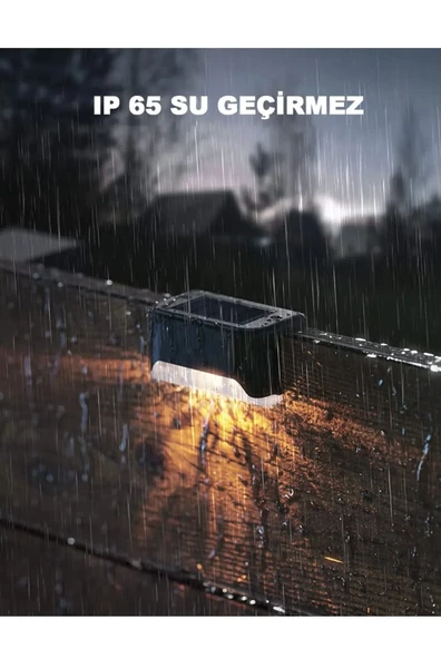 4 Adet L Solar Led Güneş Enerjili Su Geçirmez Köşebent Led Işık Merdiven Veranda - 6