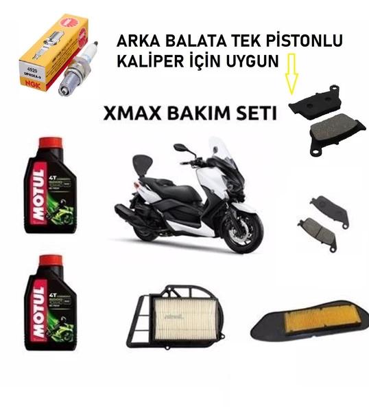 XMAX 250 XCİTY 250 FULL BAKIM SETİ BUJİ DAHİL ARKA KALİPER TEK PİSTON MODEL 2006-2017 -ARASMOTO ürün görseli 1