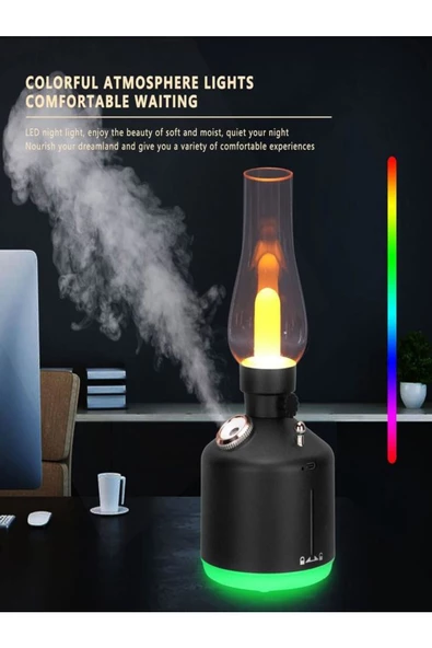 ULTRATEKNO Vintage Şarjlı Gece Lambası & Hava Nemlendirici Buhar Makinesi 280ml - 3
