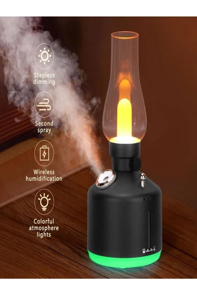 ULTRATEKNO Vintage Şarjlı Gece Lambası & Hava Nemlendirici Buhar Makinesi 280ml - 2