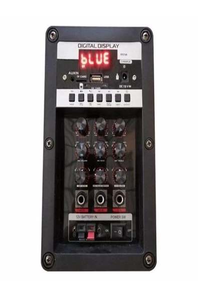 ULTRATEKNO LT-910 Şarjlı Kumandalı Çift Mikrofonlu Hoparlör Karaoke Sistemi 80 Watt Taşınabilir Amfi Hoparlör - 3