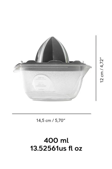 Plastik Hazneli Limon Portakal Narenciye Sıkacağı Gri - 5