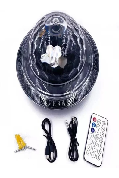 ULTRATEKNO sy-618 Şarjlı Işıklı Disko Topu Kumandalı MP3 Usb Çalar Parti Bluetooth Hoparlör - 8