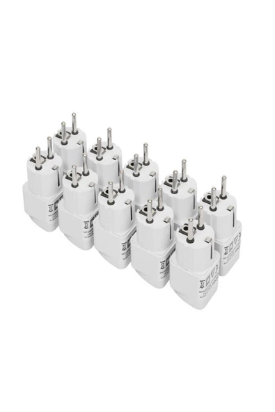 ULTRATEKNO 10'lu Ekonomik Paket Ingiliz Fişi Çevirici 220v Fiş Priz Dönüştürücü