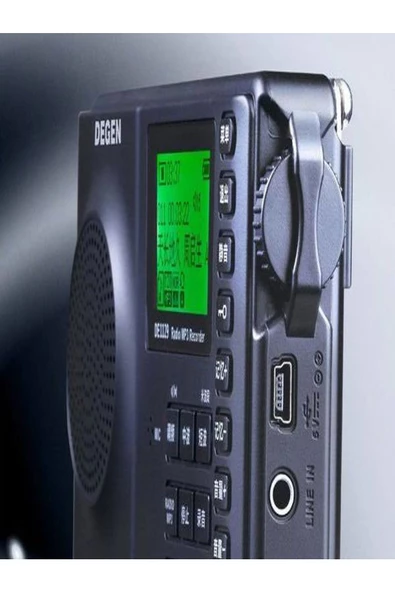 Degen DE-1129 FM Stereo/AM/SW DSP ATS 4GB MP3 Çalar Dijital Kaydedici Taşınabilir Çok Fonksiyonlu Radyo - 5