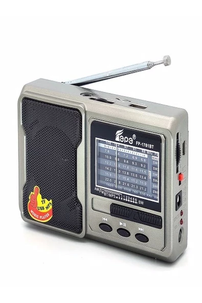 FEPE Deprem Çantasına Uygun Taşınabilir El Fenerli 8 Bandlı Radyo Bluetooth Usb Tf Kart Destekli Fm Radyo - 2
