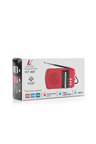 Knstar Bluetoothlu Fm Radyo Usb Tf Kart Şarjlı Cep Radyosu Icf8bt - Altın - 2
