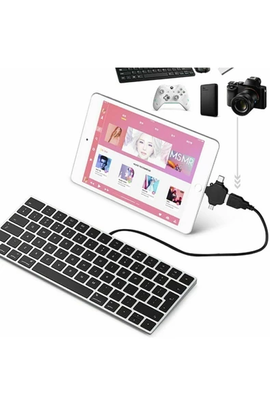 ULTRATEKNO Iphone Type-c Micro Usb 3in1 Usb 3.0 Dişi Mouse Flash Otg Adaptör 3in1 Otg - 5