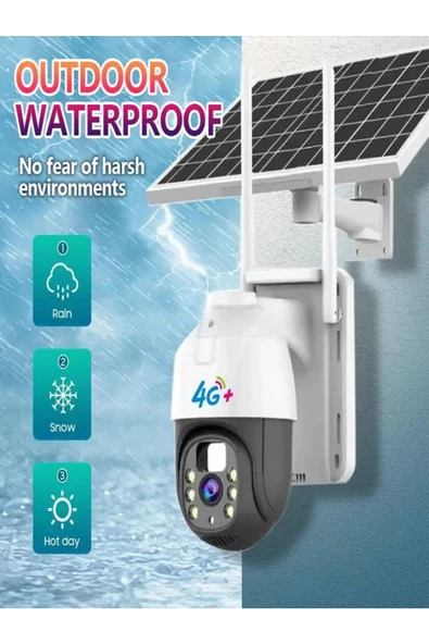 ULTRATEKNO CMR47 Güneş Panelli Sim Kart İle Çalışan 4G+ Wi-Fi 5MP Outdoor Dış Mekan Güvenlik Kamerası - 5
