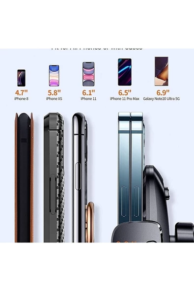 ULTRATEKNO Att-39 Uyumlu Otomatik Klipsli Araba Telefon Tutacağı Vakumlu Yüksek Kalite Telefon Tutucu - 2